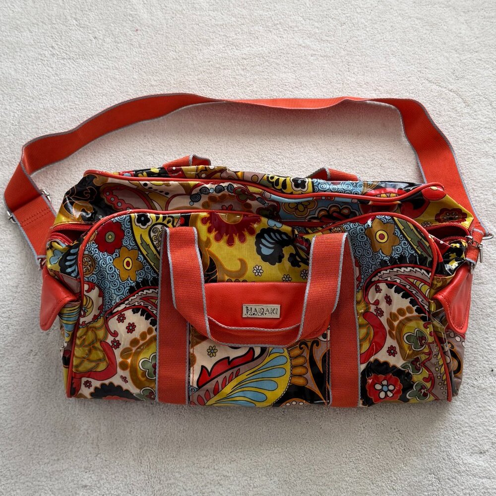 Orange Patterned Hadaki Duffel Bag